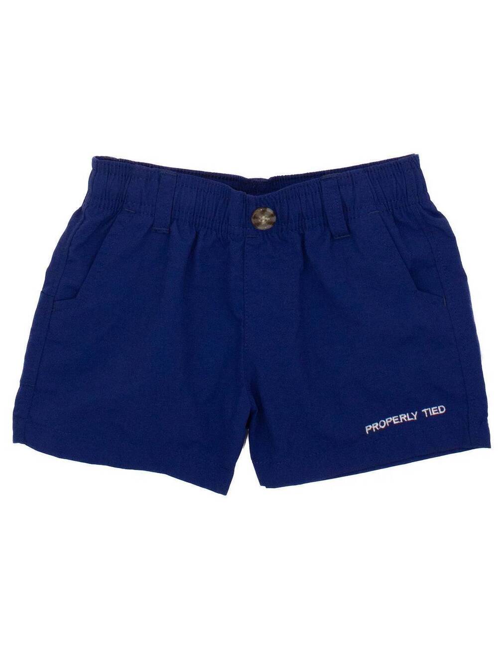 NEW PROPERLY TIED boys mallard short in marine navy